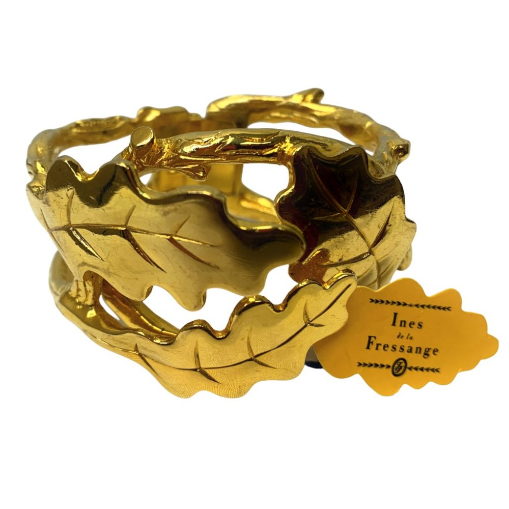 Ines de la Fressange Gold Tree Branch and Leaf Cuff Bracelet
